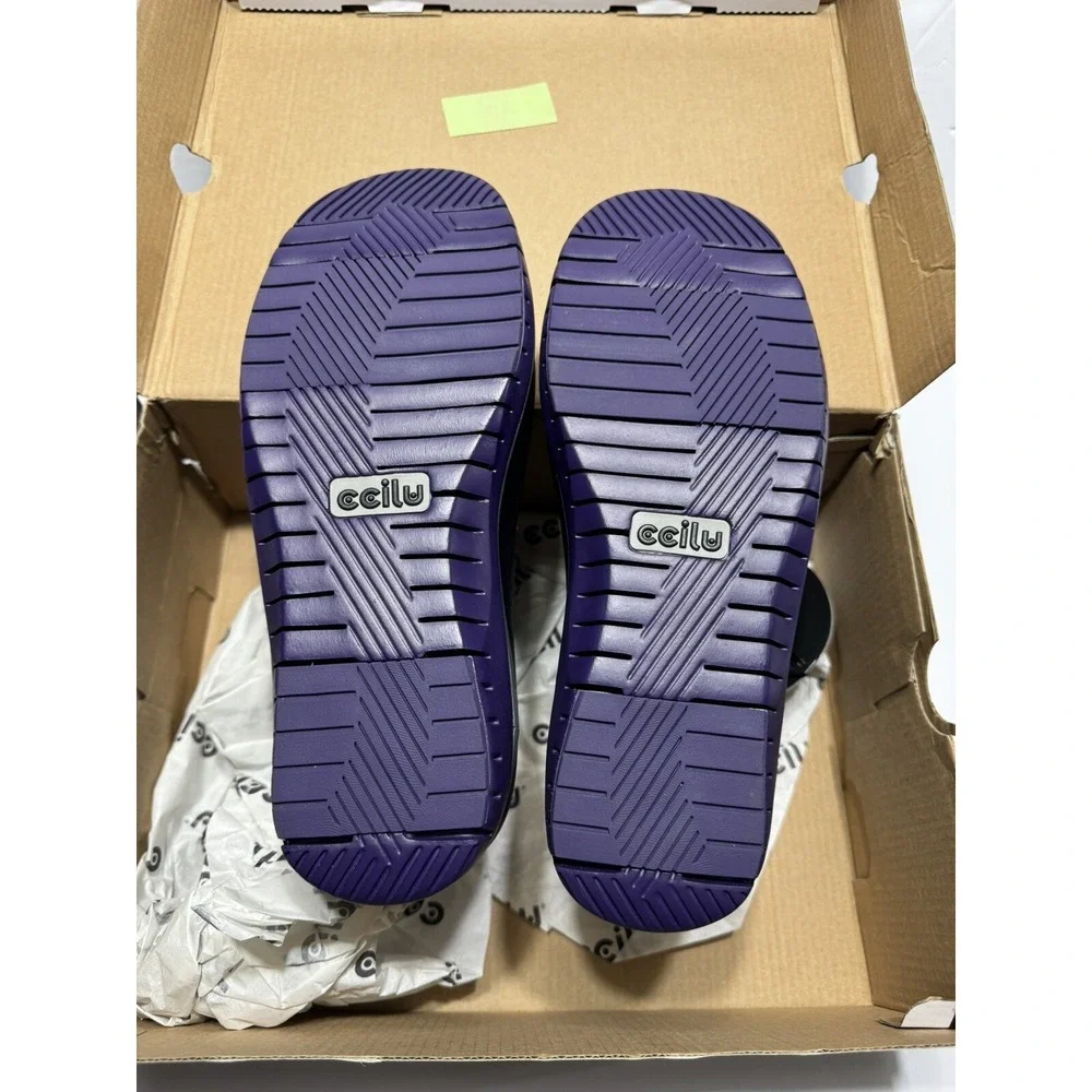 Ccilu Panto Pola Women High Top Ankle Boots Lace-up Rainboots Royal Purple‎ Sz 7